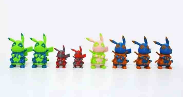 打印各種混色皮卡丘3d打印模型